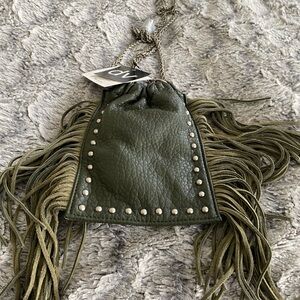 DV by Dolce Vita Green Fringe Mini Bag